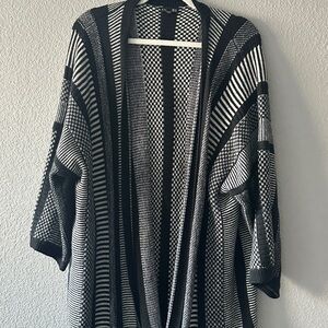 Express Black and White Striped Women's Poncho